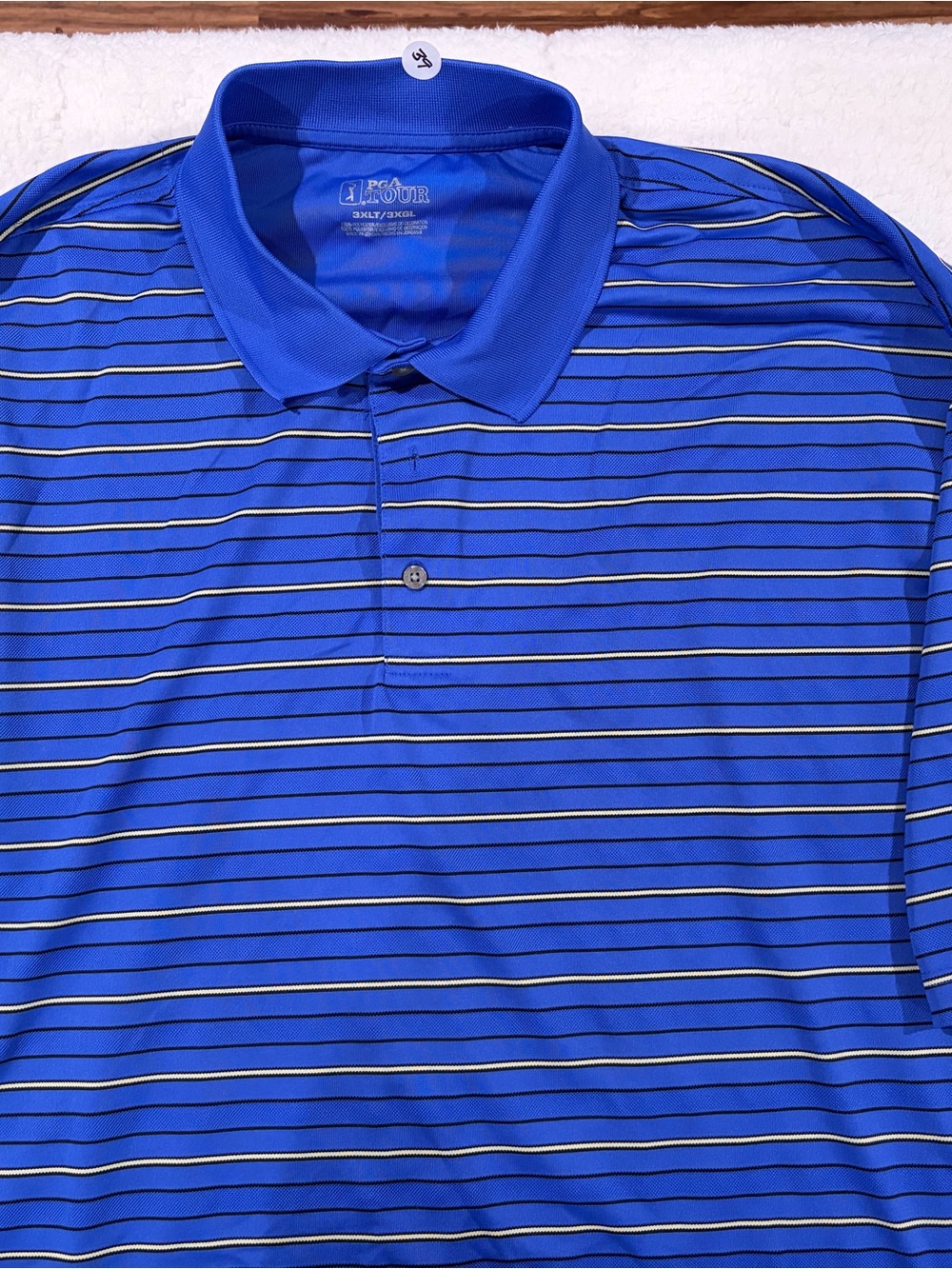 adidas Men’s Royal Blue Striped Golf Polo